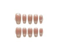 Uñas Postizas 10Pcs Handmade Press On Nails French coffin Cat Eye Fake Nails with Diamond Full Cover Wearable Artificial Nail Tip(4-S)