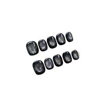 Uñas Postizas 10Pcs Short Handmade Light Green Press On Nails Cat Eyes Pure Ballerina Decoration Wearable False Nails Full Cover Nail Tips Art(2-L)