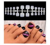 Uñas Postizas 120pcs Square False Toe Nails Full Cover Natural Clear Foot Nail Art Tips Manicure Tools(301-N-120PCS)