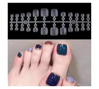 Uñas Postizas 120pcs Square False Toe Nails Full Cover Natural Clear Foot Nail Art Tips Manicure Tools(303-C-120PCS)