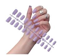 Uñas Postizas 1PCS DIY Matte False Nails Square Head Frosted Press on Nail Tips Full Cover Artificial Fingernails Ballet Detachable No Glue(Color16)