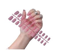 Uñas Postizas 1PCS DIY Matte False Nails Square Head Frosted Press on Nail Tips Full Cover Artificial Fingernails Ballet Detachable No Glue(Color17)