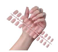 Uñas Postizas 1PCS DIY Matte False Nails Square Head Frosted Press on Nail Tips Full Cover Artificial Fingernails Ballet Detachable No Glue(Color12)