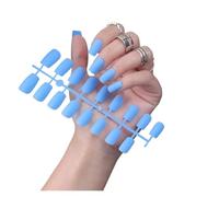 Uñas Postizas 1PCS DIY Matte False Nails Square Head Frosted Press on Nail Tips Full Cover Artificial Fingernails Ballet Detachable No Glue(Color-06)