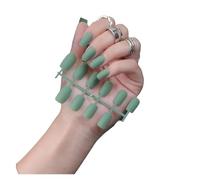 Uñas Postizas 1PCS DIY Matte False Nails Square Head Frosted Press on Nail Tips Full Cover Artificial Fingernails Ballet Detachable No Glue(Color19)