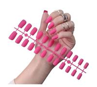 Uñas Postizas 1PCS DIY Matte False Nails Square Head Frosted Press on Nail Tips Full Cover Artificial Fingernails Ballet Detachable No Glue(Color18)