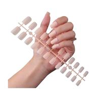 Uñas Postizas 1PCS DIY Matte False Nails Square Head Frosted Press on Nail Tips Full Cover Artificial Fingernails Ballet Detachable No Glue(Color14)
