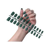Uñas Postizas 1PCS DIY Matte False Nails Square Head Frosted Press on Nail Tips Full Cover Artificial Fingernails Ballet Detachable No Glue(Color32)