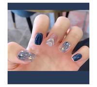 Uñas Postizas 24 piezas/caja 2022, lindas y divertidas uñas postizas de sandía congelada for mujeres niñas, hechas a mano, estilo ataúd(PD-77)