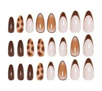 Uñas postizas, 24 piezas cómodas, puntas con diseño de arte fino, juego para estilo de manicura, kit de uñas de cobertura completa, accesorio de belleza para mujeres y niñas, carnaval, diaria