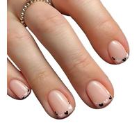 UñAs Postizas 24 piezas de uñas postizas cabeza cuadrada, moda for usar, manicura, puntas mariposa, cobertura completa(AA2)