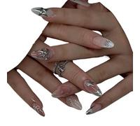 UñAs Postizas 24 piezas de uñas postizas con forma almendra, parches decorativos for, puntas for a presión, juegos manicura for usar(3)