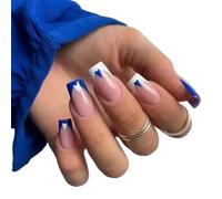 UñAs Postizas 24 piezas de uñas postizas cuadradas con diseño corazón amor y arcoíris degradado for manicura, cobertura completa, puntas desmontables, a presión(W303)