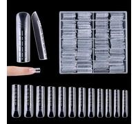 Uñas postizas, 240 Piezas Uñas postizas Cápsula Acrílico,Nail Extensor Kit Profesional para Estudios De Manicura Y Diy Nail Art Home 12 Tamaños- Transparente