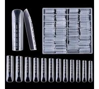 Uñas postizas, 240 Piezas Uñas postizas Cápsula Acrílico,Nail Extensor Kit Profesional para Estudios De Manicura Y Diy Nail Art Home 12 Tamaños- Transparente
