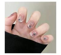 Uñas Postizas 24pcs detachable cat eyes red wine false nails with glue full cover ballet square almond shiny press on fake nails tips(Color34)