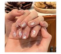 Uñas Postizas 24pcs detachable cat eyes red wine false nails with glue full cover ballet square almond shiny press on fake nails tips(Color33)