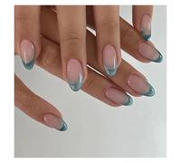Uñas Postizas 24pcs detachable cat eyes red wine false nails with glue full cover ballet square almond shiny press on fake nails tips(Color13)
