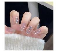 Uñas Postizas 24pcs detachable cat eyes red wine false nails with glue full cover ballet square almond shiny press on fake nails tips(Color39)