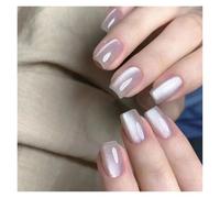 Uñas Postizas 24pcs detachable cat eyes red wine false nails with glue full cover ballet square almond shiny press on fake nails tips(Color58)
