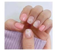 Uñas Postizas 24Pcs Fashion Fake Nails Press on Short Square Head False Nail Art Green Leopard Print Design Artifical Full Cover Nail Tips(Color27)