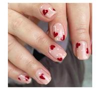 Uñas Postizas 24Pcs Fashion Fake Nails Press on Short Square Head False Nail Art Green Leopard Print Design Artifical Full Cover Nail Tips(Color46)