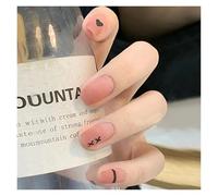 Uñas Postizas 24Pcs Shiny Press on Fake Nails Dark Pink Square Short Gel Cover False Fingernails Manicure Art Tips for Women and Girl(Color15)