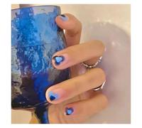 Uñas Postizas 24Pcs Shiny Press on Fake Nails Dark Pink Square Short Gel Cover False Fingernails Manicure Art Tips for Women and Girl(Color39)