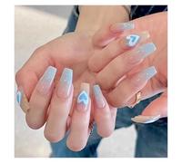 Uñas Postizas 24Pcs Shiny Press on Fake Nails Dark Pink Square Short Gel Cover False Fingernails Manicure Art Tips for Women and Girl(Color2)