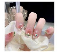 Uñas Postizas 24Pcs Shiny Press on Fake Nails Dark Pink Square Short Gel Cover False Fingernails Manicure Art Tips for Women and Girl(Color20)