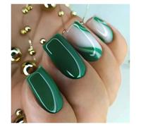 Uñas Postizas 24pcs Square False Nails White Simple French Floral Design Fake Nials Full Cover Press on Nails DIY Detachable Nail Tips(Color8)