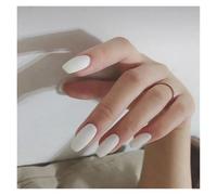 Uñas Postizas 24PcsSet Press On Nail Art Full Cover Artificial Fake Nails Patch Finished Solid Color Girl Wearing Reusable False Nails(Color9)