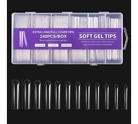Uñas postizas a presión artificiales para extensión de uñas, manicura, 240 unidades, gel suave, cobertura completa, puntas de uñas postizas