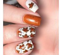 Uñas postizas a presión con diseño de hojas radiantes, 24 unidades, uñas artificiales cortas, forma de ataúd, uñas artificiales brillantes, manicura europea con purpurina