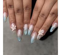 Uñas postizas a presión con diseño de ojos de gato, cubiertas completas, pegamento en acrílico brillante, uñas postizas artificiales acrílicas