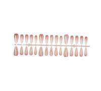 Uñas postizas a presión con punta francesa, uñas postizas largas tipo ataúd, uñas postizas completas para mujeres y niñas