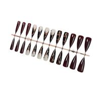 Uñas postizas a presión de leopardos, uñas postizas con pegamento, uñas postizas acrílicas, uñas postizas artificiales para mujer