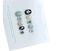 Uñas postizas a presión, hechas a mano, góticas, cortas, artificiales, redondas, decoraciones para