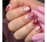 Uñas postizas a presión, pegamentos falsos acrílicos artificiales para diseños artísticos, pegamentos acrílicos para mujer, transparentes