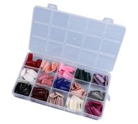 Uñas postizas acrílicas, cuadradas, almendras, tacones de aguja, ataúd, 360 uñas artificiales completas con estuche