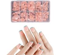 Uñas postizas acrílicas, cuadradas/almendras/tacones de aguja/ataúd, uñas postizas con estuche, 600 unidades