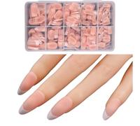 Uñas postizas acrílicas, cuadradas/almendras/tacones de aguja/ataúd, uñas postizas con estuche, 600 unidades