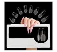 Uñas Postizas Beautilux Nails 552pcs/box Oval Stiletto Almond Square Coffin French False Fake Soak Off Gel Nail Tips American Capsule(Color2)