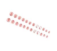 Uñas postizas cortas cuadradas a presión para el día de San Valentín, diseños de flores 3D, cubiertas completas, puntas francesas, uñas adhesivas