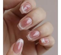 Uñas postizas cortas MouyouGlow,bailarina rosa Blush Airbrushing Cat Eye Magnetic Design Brillantini Short Press on Nails,Pink Phototherapy Estate INS Sweet Fake Nails