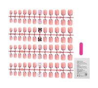 Uñas postizas cortas: puntas adhesivas profesionales, uñas pastel brillantes, extensiones de arte de calidad de salón de belleza, juego de uñas artificiales duraderas, ligeras y elegantes, ideales