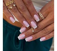 Uñas postizas cuadradas con pegamento - 24 piezas - Uñas acrílicas adhesivas de cobertura completa con un diseño elegante