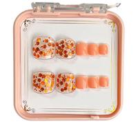 Uñas postizas cuadradas cortas para mujer, uñas postizas francesas, puntas adhesivas para un aspecto llamativo