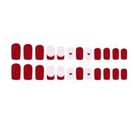Uñas postizas cuadradas de acrílico a presión de San Valentín, cubiertas completas, uñas postizas postizas cuadradas brillantes
