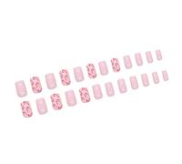 Uñas postizas cuadradas de Navidad a presión con diseños de puntos, uñas postizas para decoración de uñas para el hogar o salón de belleza, 24 unidades